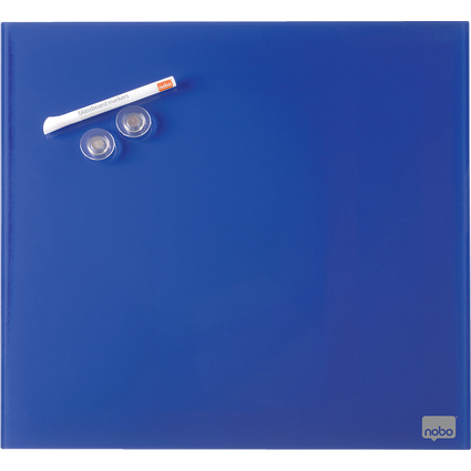 nobo Tableau magntique en verre, (L)450 x (H)450 mm, bleu