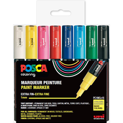 POSCA Marqueur  pigment PC-1MC, tui de 16