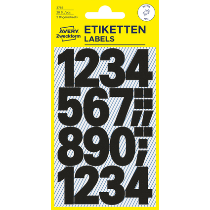 AVERY Zweckform Stickers de chiffres, chiffres 0 à 9, noir