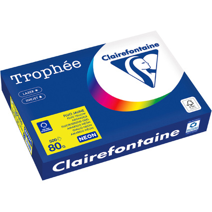 Clairefontaine Papier universel Trophe, A4, jaune fluo
