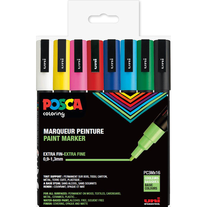 POSCA Marqueur  pigment PC-3M, tui de 16