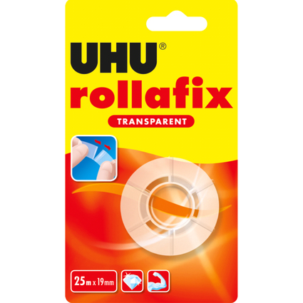 UHU Ruban adhsif rollafix 19 mm x 25 m, transparent