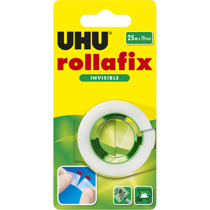 UHU Ruban adhsif rollafix 19 mm x 25 m, invisible