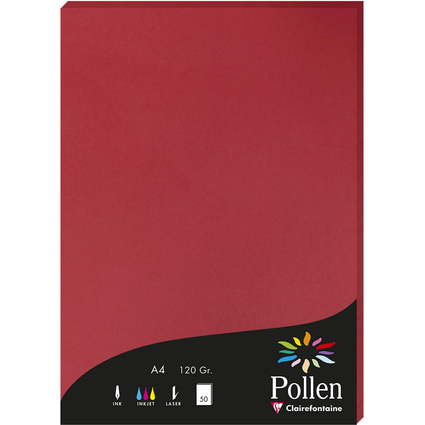 Pollen by Clairefontaine Papier A4, rouge groseille