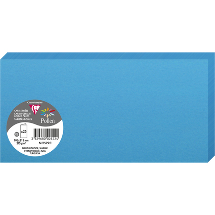 Pollen by Clairefontaine Carte double DL, bleu turquoise