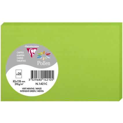 Pollen by Clairefontaine Carte 82 x 128 mm, vert menthe