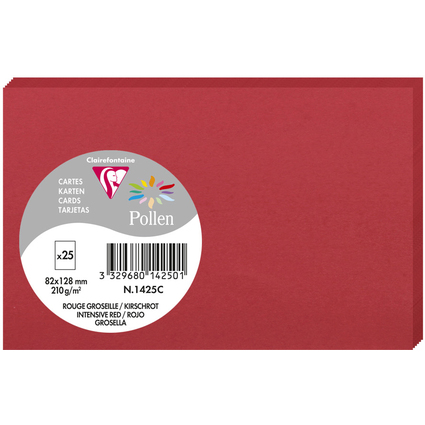 Pollen by Clairefontaine Carte 82 x 128, rouge groseille