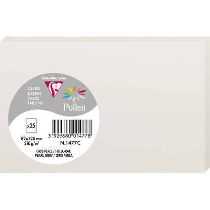 Pollen by Clairefontaine Carte 82 x 128 mm, gris perle