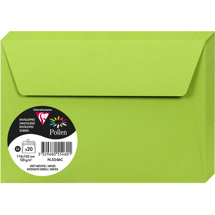 Pollen by Clairefontaine Enveloppes C6, vert menthe