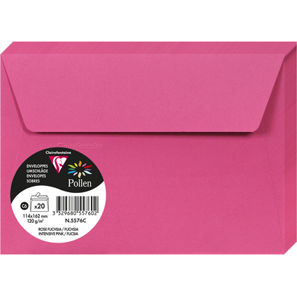 Pollen by Clairefontaine Enveloppes C6, rose fuchsia