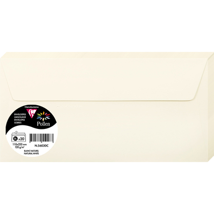 Pollen by Clairefontaine Enveloppes DL, blanc naturel