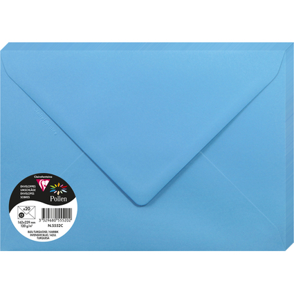Pollen by Clairefontaine Enveloppes C5, bleu turquoise