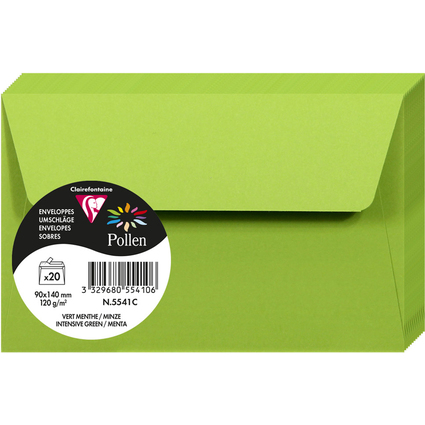 Pollen by Clairefontaine Enveloppes 90 x 140 mm, vert menthe