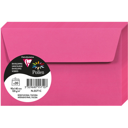 Pollen by Clairefontaine Enveloppes 90 x 140 mm, fuchsia