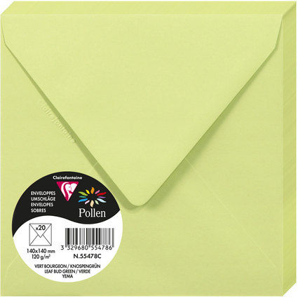 Pollen by Clairefontaine Enveloppes 140 mm, vert bourgeon