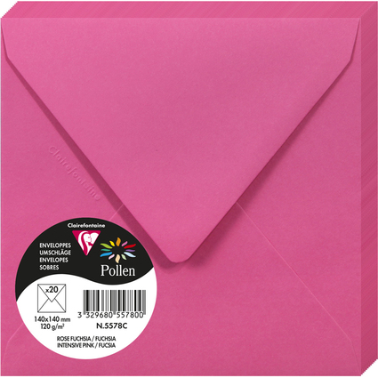 Pollen by Clairefontaine Enveloppes 140 mm, rose fuchsia