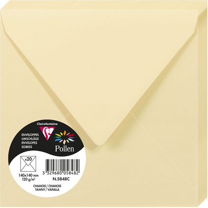Pollen by Clairefontaine Enveloppes 140 mm, chamois