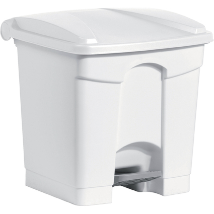 helit Poubelle  pdale "the step", 30 litres, blanc/blanc