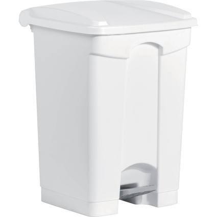 helit Poubelle  pdale "the step", 45 litres, blanc/blanc