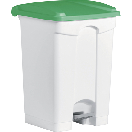 helit Poubelle  pdale "the step", 45 litres, blanc/vert