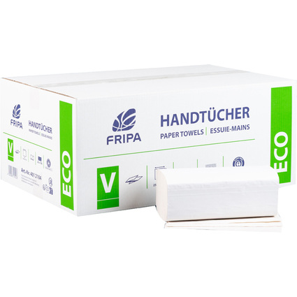 Fripa Essuie-mains ECO, 250 x 230 mm, pli en V, blanc