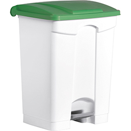 helit Poubelle  pdale "the step", 70 litres, blanc/vert