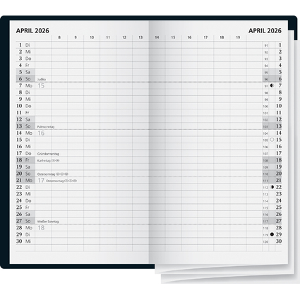 Glocken Taschenkalender "Faltkalender", 2026, schwarz