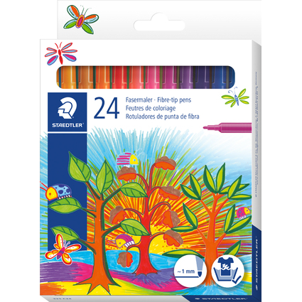 STAEDTLER Feutre de coloriage Noris, tui en carton 24