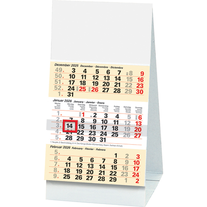 Glocken Calendrier de bureau avec aperu pour 3 mois, 2025