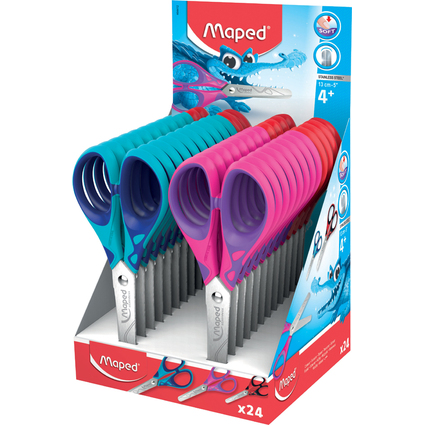 Maped Ciseaux Essentials Soft, longueur: 130 mm, prsentoir