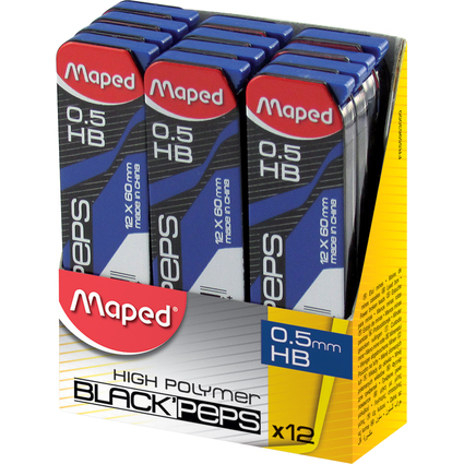 Maped Mines pour porte-mines BLACK'PEPS, 0,5 mm, prsentoir