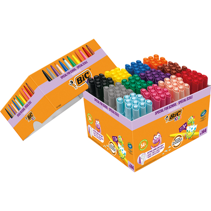 BIC KIDS Feutre Visacolor XL, Class Pack de 144 feutres