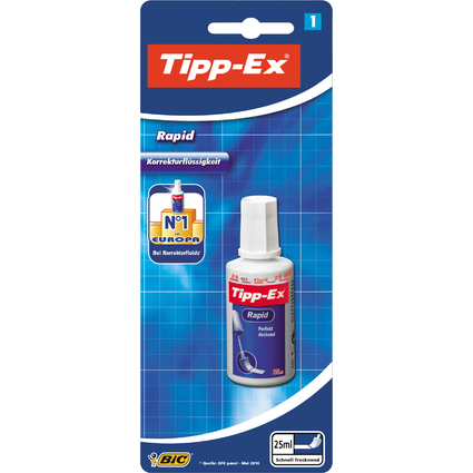 Tipp-Ex Correcteur pinceau "Rapid", 25 ml, blister, blanc