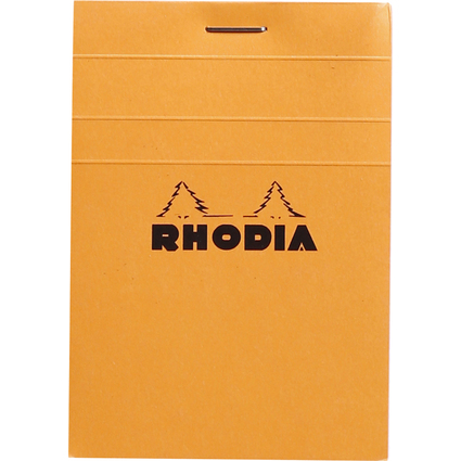 RHODIA Bloc agraf No. 11, format A7, quadrill 5x5, orange
