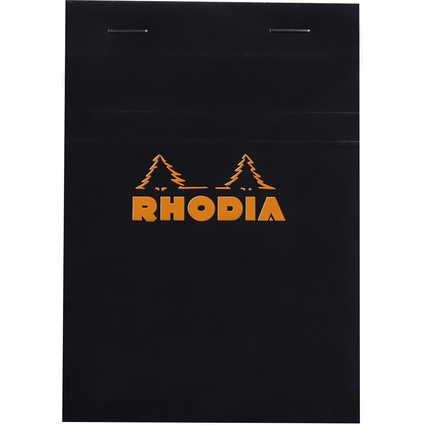 RHODIA Bloc agraf No. 13, format A6, quadrill 5x5, noir