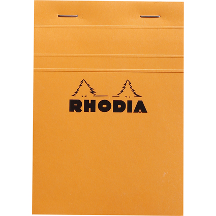 RHODIA Bloc agraf No. 13, format A6, quadrill 5x5, orange