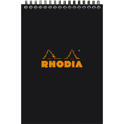 RHODIA Bloc spiral No. 16, format A5, quadrill 5x5, noir