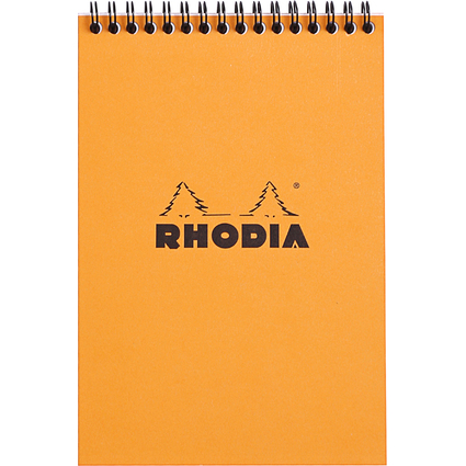 RHODIA Bloc spiral No. 16, format A5, quadrill 5x5, orange