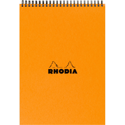RHODIA Bloc spiral No. 18, format A4, quadrill 5x5, orange