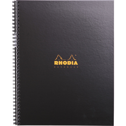 RHODIA Cahier  spirale "Note Book", A4+, quadrill 5x5,noir