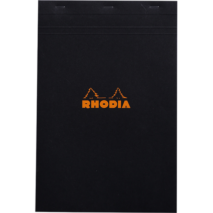RHODIA Bloc agraf No. 19, format A4+, quadrill 5x5, noir