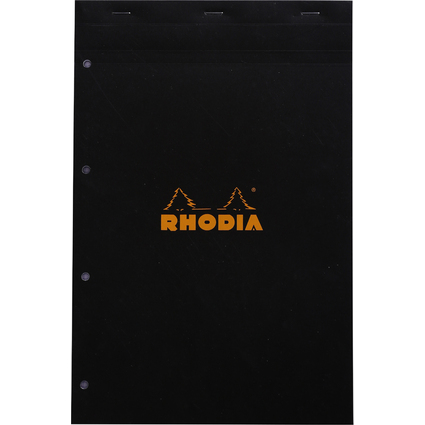 RHODIA Bloc agraf No. 20, format A4+, quadrill 5x5, noir
