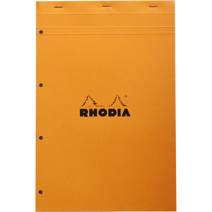 RHODIA Bloc agraf No. 20, format A4+, quadrill 5x5, orange