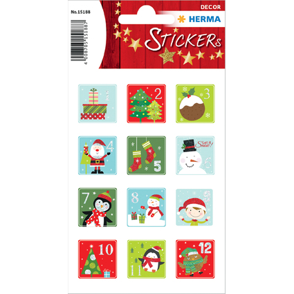 HERMA Autocollants de Nol DECOR chiffres calendrier Avent