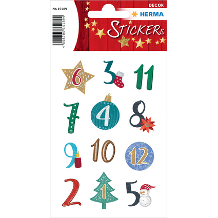 HERMA Autocollants de Nol DECOR chiffres calendrier Avent