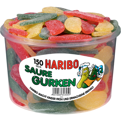 HARIBO Bonbon glifi aux fruits SAURE GURKEN, 150 pices