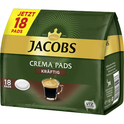 JAKOBS Dosette de caf CREMA PADS KRFTIG, paquet de 18