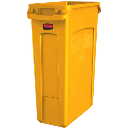 Rubbermaid Collecteur de dchets Slim Jim, 87 litres, jaune