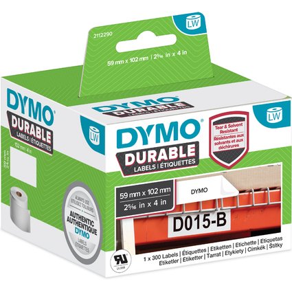 DYMO Etiquette pr-dimensionne rsistante, 59 x 102 mm
