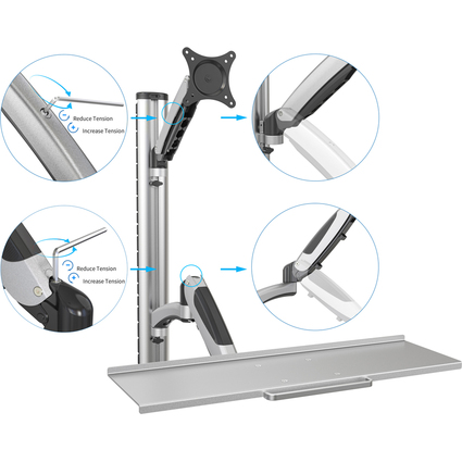 DIGITUS Bras pivotant pour moniteur LCD/LED, avec support